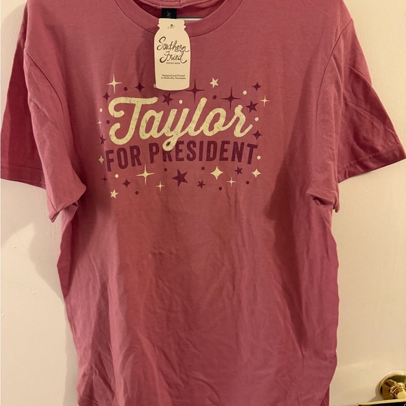 None Tops - Southern Fried Cotton Women's Pink Tee - Taylor For President